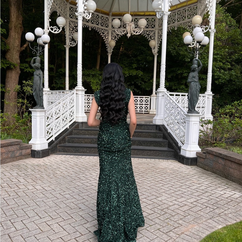 Green Sequins Mermaid Prom Dress